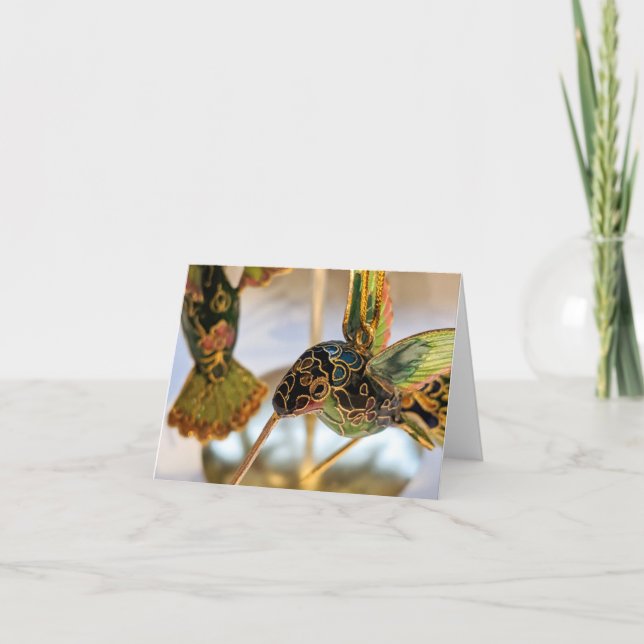 Cartão de Feriado de Solo Hummingbird (Frente)