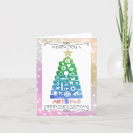 Cartão de Feriado de Toonmas de Paige feliz