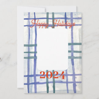 Cartão de Feriado de Xadrez Azul