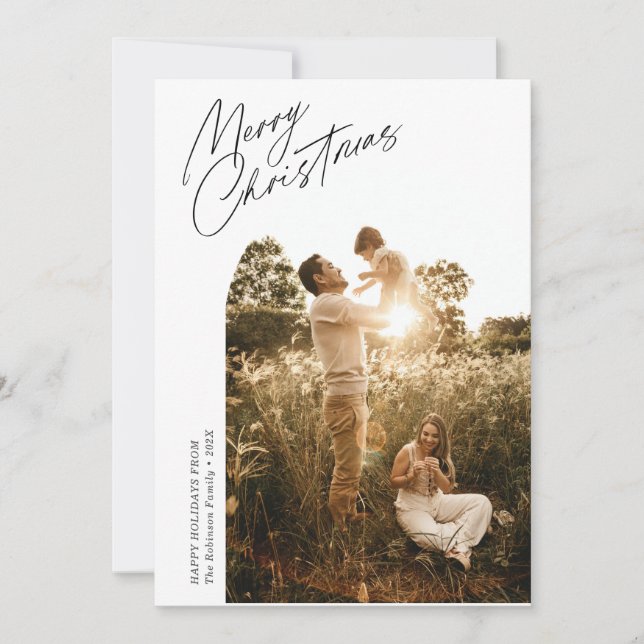 cartão de feriado do arco de natal do gráfico fino (Frente)