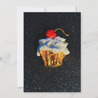 Cartão de Feriado do cupcake Rhinestone