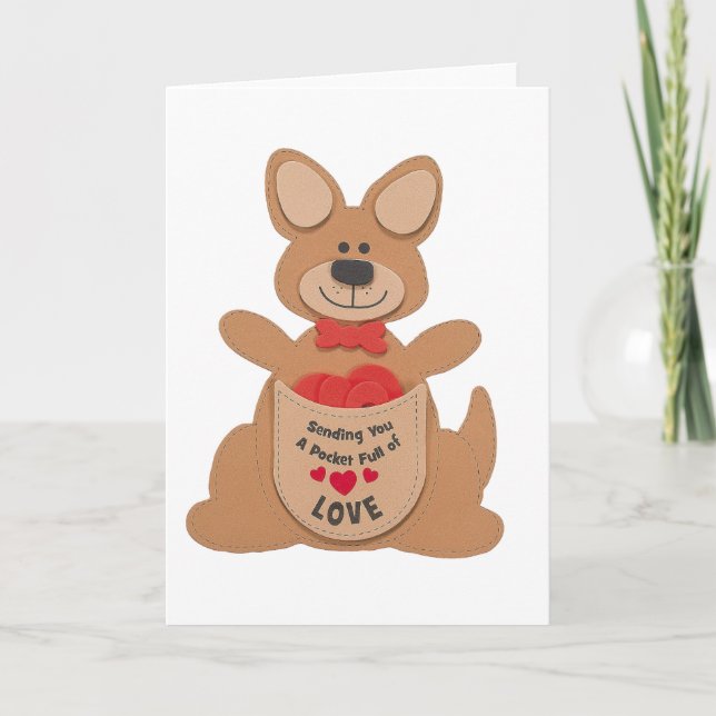 Cartão de feriado do Dia dos Namorados dos canguru (Frente)