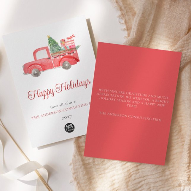 Cartão de Feriado do Logotipo de Aquarela Empresar (Criador carregado)