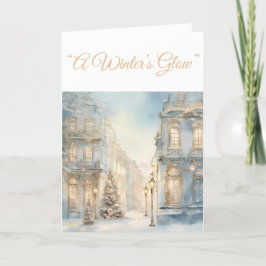 Cartão de Feriado Dobrado - Cartão de Elegância Az