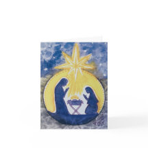 Cartão de Feriado Dobrado, Natividade, impressão d