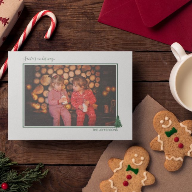 Cartão de Feriado Evergreen e de Xadrez Cóteo com  (Criador carregado)