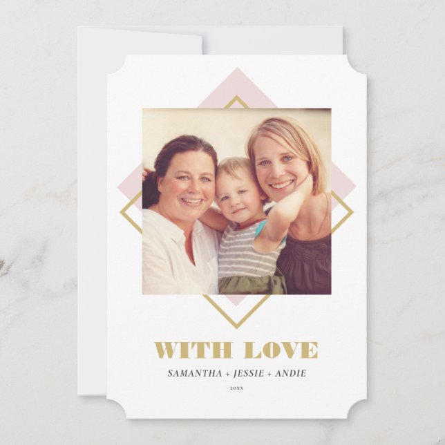 Cartão de Feriado Mínimo Geo da abstrato (Frente)