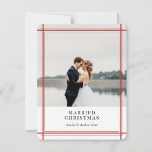 Cartão de Feriado Moderno das Linhas Vermelhas