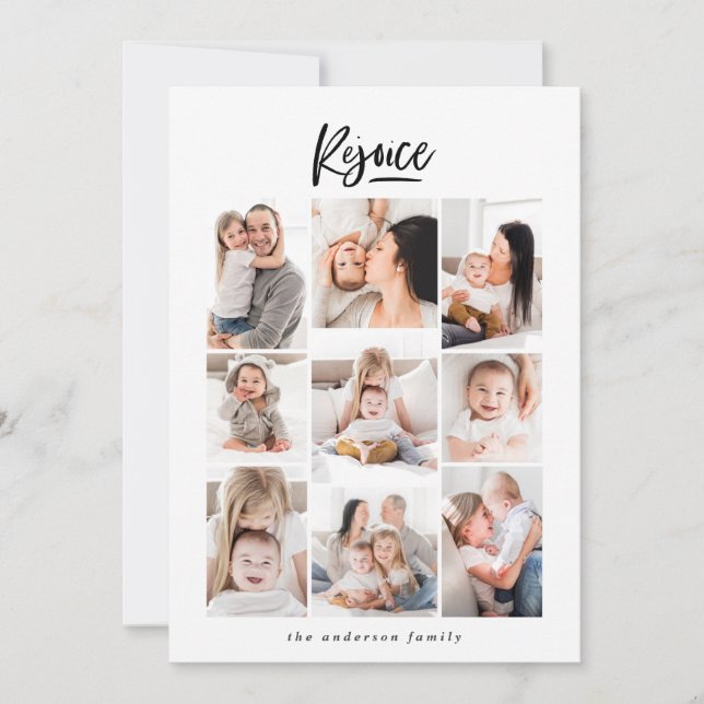 cartão de feriado moderno multifamília (Frente)