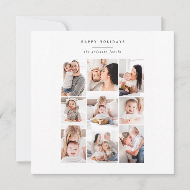 cartão de feriado moderno multifamília (Frente)