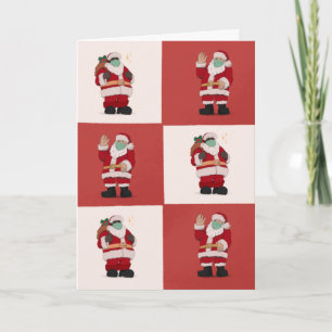 Cartão de Feriado Pandêmico de Papais noeis Divers