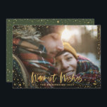 Cartão de feriado para as reuniões da época Dourad<br><div class="desc">Os cumprimentos da Dourada Season estão no cartão de feriado. Com um texto de script e um design de efeito ouro,  a cor de fundo pode ser alterada de acordo com o seu estilo.</div>