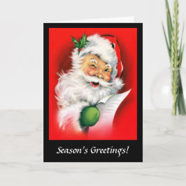 Cartão de Feriado para Natais vintages papais noei