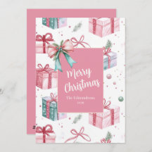 Cartão de Feriado para Pacotes de Presente de Nata
