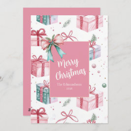 Cartão de Feriado para Pacotes de Presente de Nata