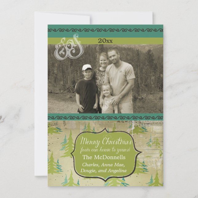 Cartão de Feriado Personalizado de Fotografias de  (Frente)