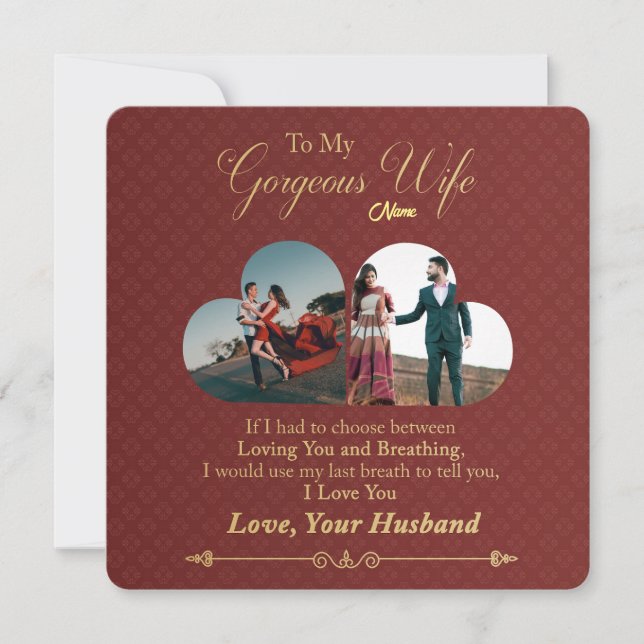 Cartão de feriado personalizado para o dia do dia  (Frente)