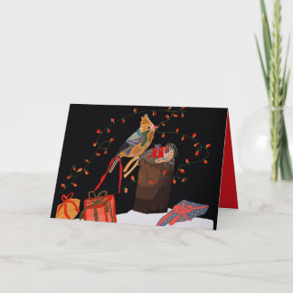 Cartão de feriado personalizável Birdie