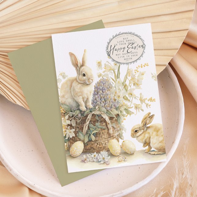 Cartão de Feriado Plana De Aquarela De Ovos De fel (Criador carregado)