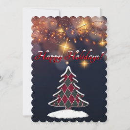 Cartão de Feriado Plano da Árvore de Natal Verific