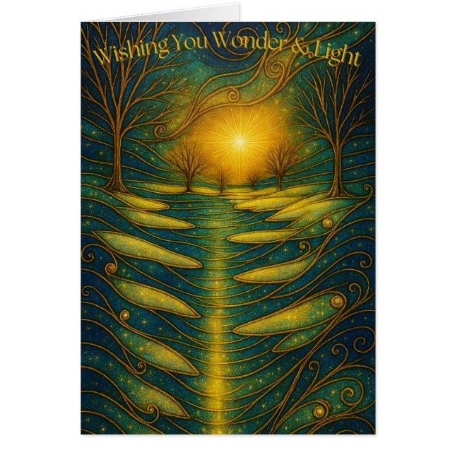 Cartão de Feriado Secular Claro e Maravilhoso Pers (Frente)