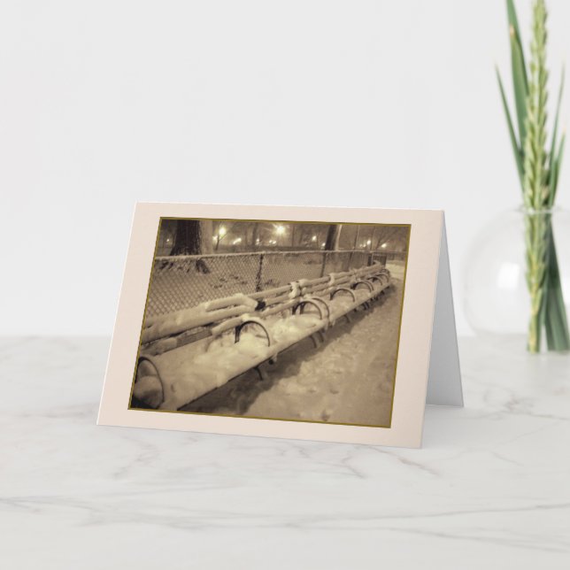 Cartão de Feriado 'Snowy Benches' - Joias Silencio (Frente)