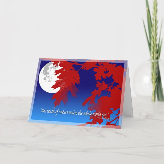 Cartão de Feriado Tocado na Natureza (Frente)