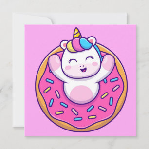 Cartão de Feriado Unicorn