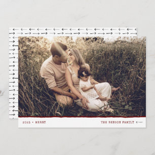 Cartão de Feriado Vermelho Mínimo de FELIZ de Marc