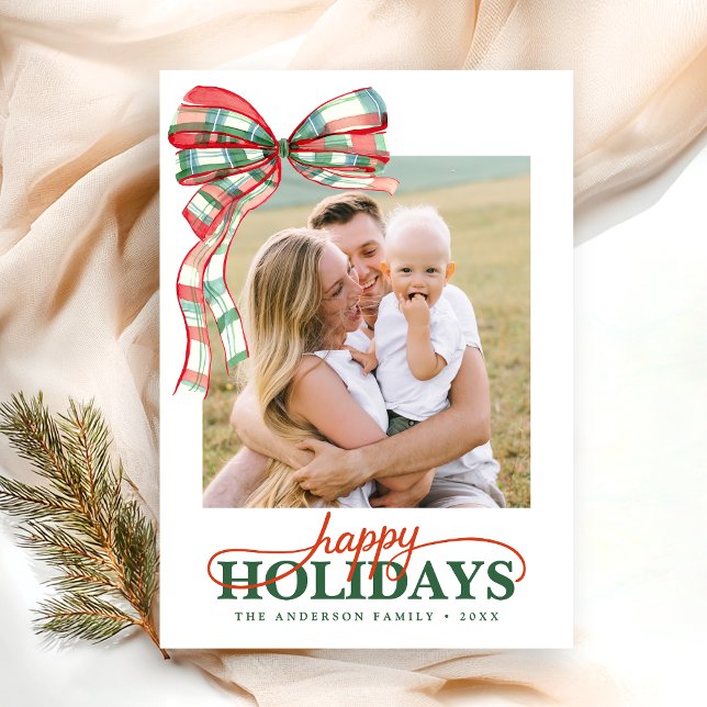 Cartão de Feriados Felizes Elegante de Script Mode (Criador carregado)