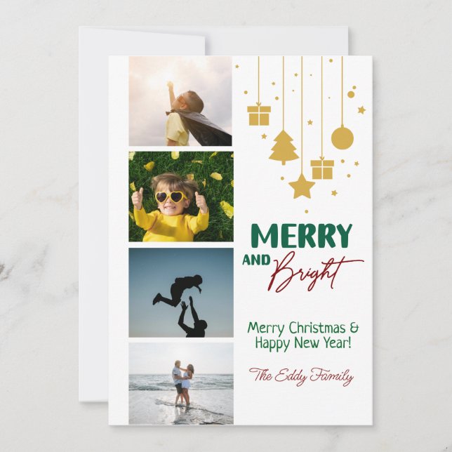 Cartão de Férias Alegre e Brilhante (Frente)