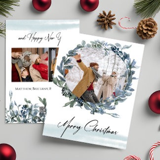 Cartão de Férias Azul de Feriado de Ferro Feliz de