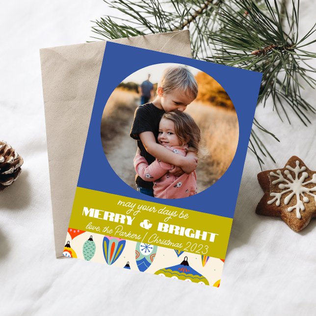 Cartão de Férias Azul e Verde (Criador carregado)