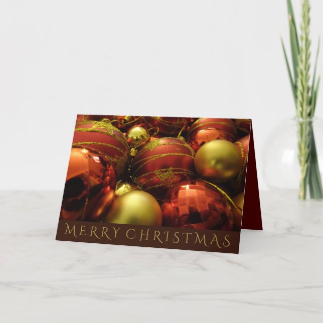 Cartão de Férias Baubles de Natal (Frente)