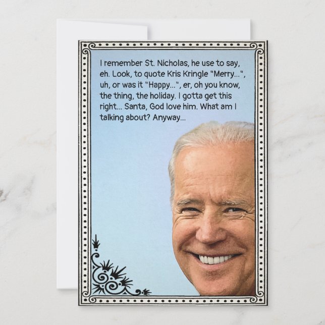 Cartão de Férias Biden Personalizável (Frente)