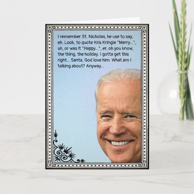 Cartão de Férias Biden Personalizável (Frente)