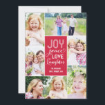 Cartão de Férias com Desejos em Colagem - Vermelho<br><div class="desc">Celebre a temporada com este cartão de Natal moderno e elegante da Berry Berry Sweet. Visite WWW.BERRYBERRYSWEET.COM para ver nossa coleção de papelaria elegante.</div>