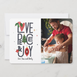 Cartão de Férias com Foto Amor Paz & Alegria