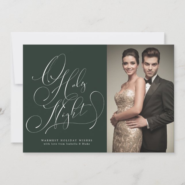 Cartão de Férias com Foto de Noite Santa (Frente)