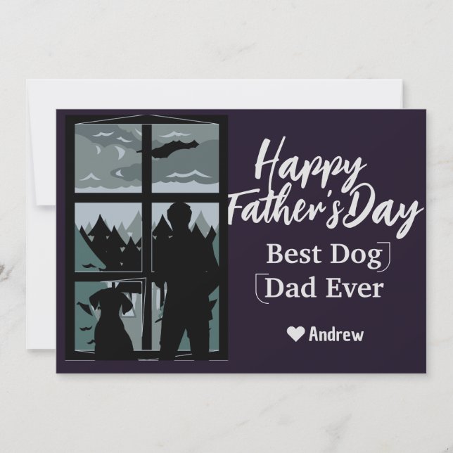 cartão de férias com silhueta do dia dos pais papa (Frente)