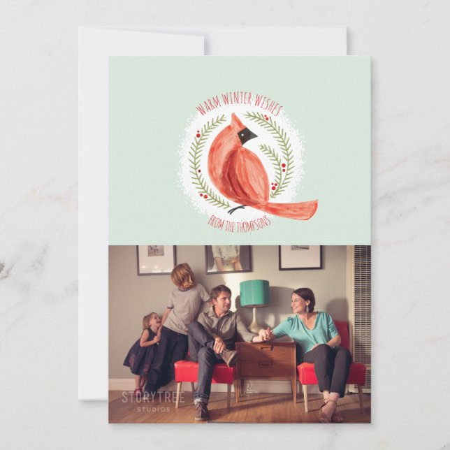 Cartão De Férias Com Uma Foto, De Feriado, Pintado (Frente)