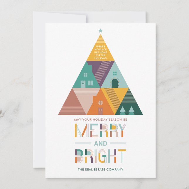 Cartão de Férias Comerciais Imobiliário de Árvore (Frente)