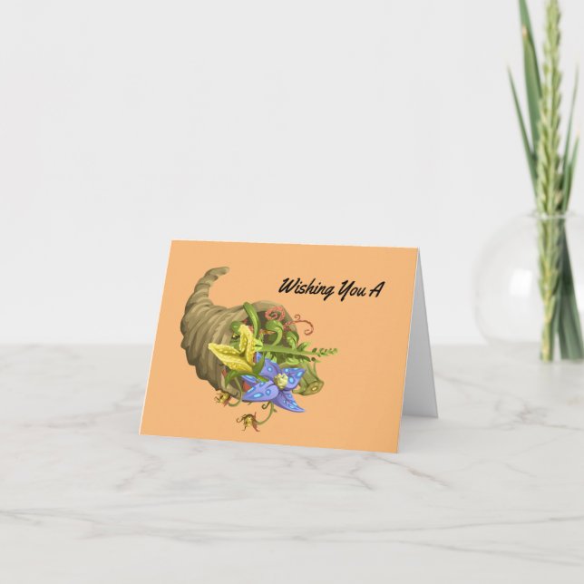 Cartão de Férias Cornucopia bonito (Frente)