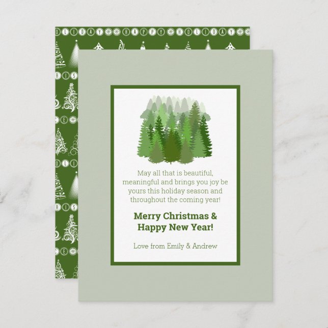 Cartão de Férias da Árvore de Natal do rico (Frente/Verso)