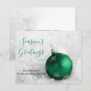 Cartão de Férias da Empresa Ornamentação Verde Orç
