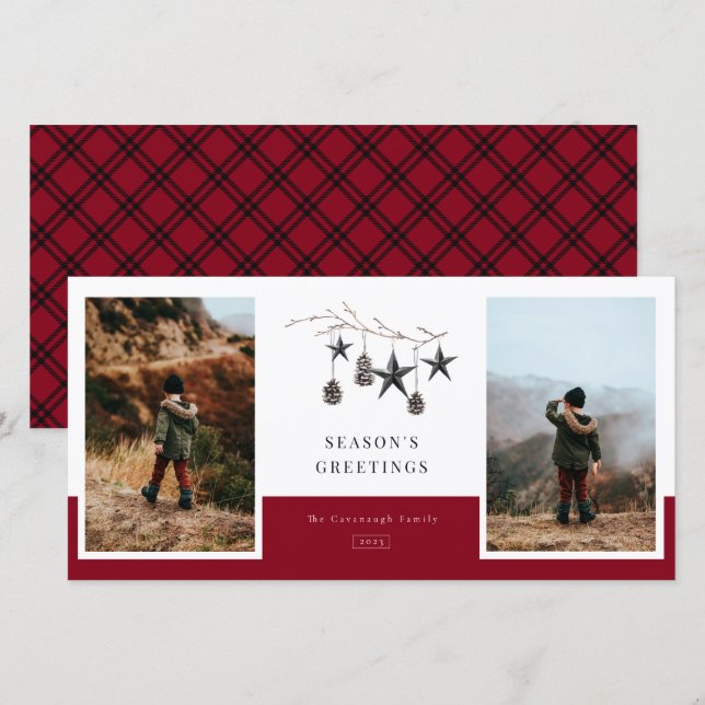 Cartão de Férias da Família Cozy Nature 2 (Frente/Verso)