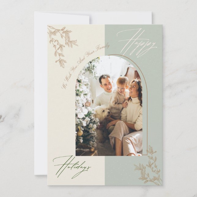 Cartão de Férias da Família de Arch Minimalista (Frente)