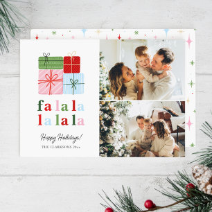 Cartão de Férias da Família Retro-feliz e Brilhant