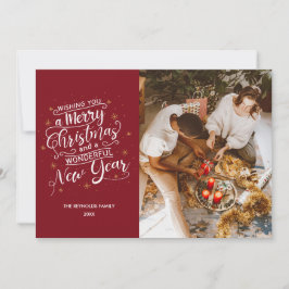 Cartão de Férias da Família Vermelha Feliz Natal