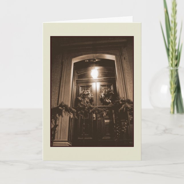 Cartão de Férias da Porta de Natal - Quente/Maravi (Frente)